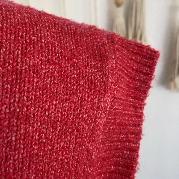 Nordstrom sweater tank top knit vest red pink heart checkerboard spring Y2K xs - Picture 11 of 16